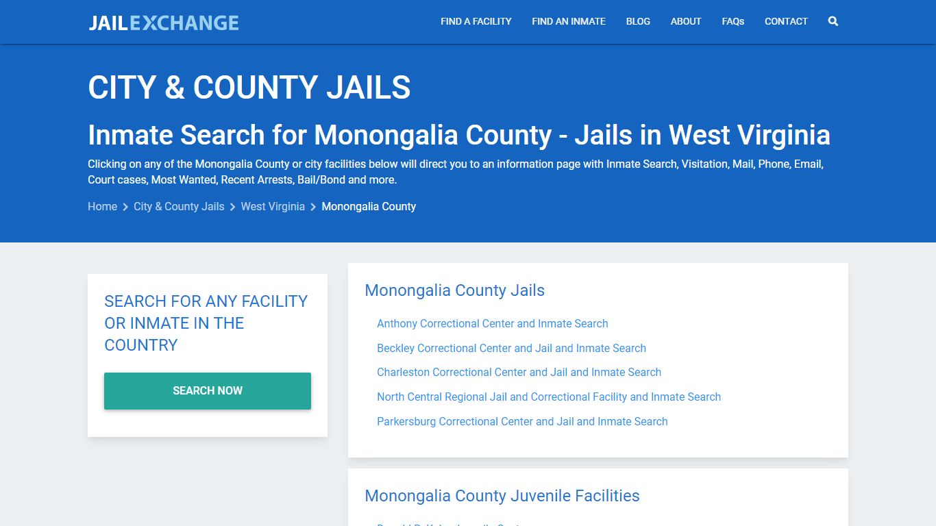Inmate Search for Monongalia County | Jails in West Virginia